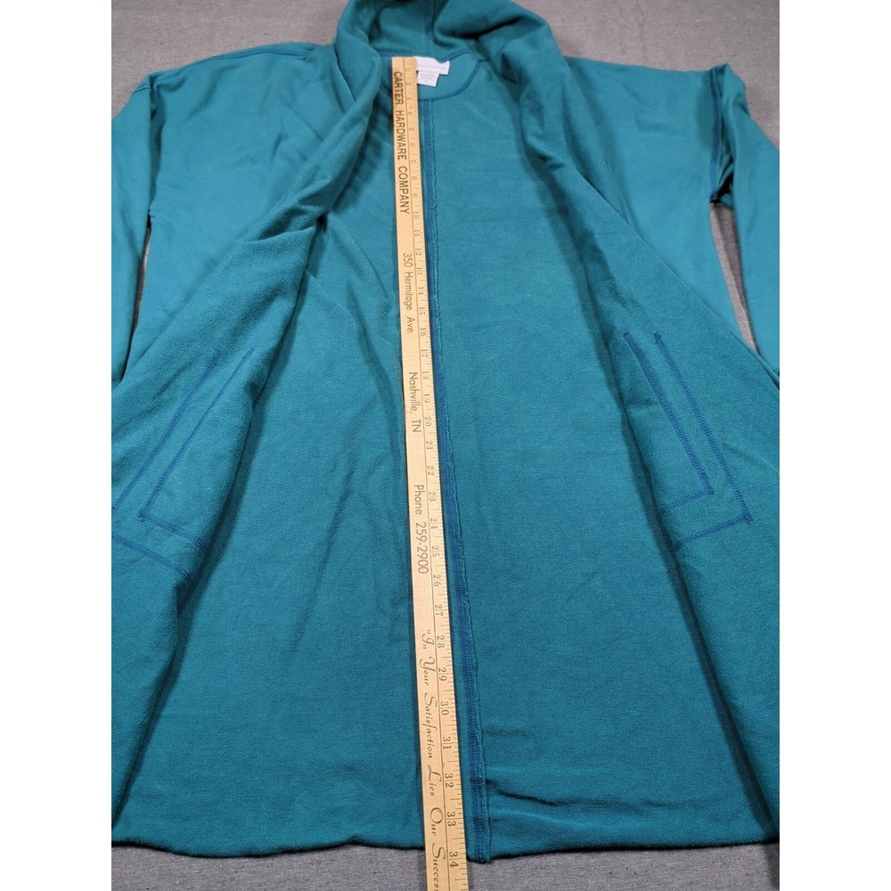 Soft Surroundings Lagenlook Tunic Length Jacket Teal Exposed Seam Womens Small - Picture 12 of 16